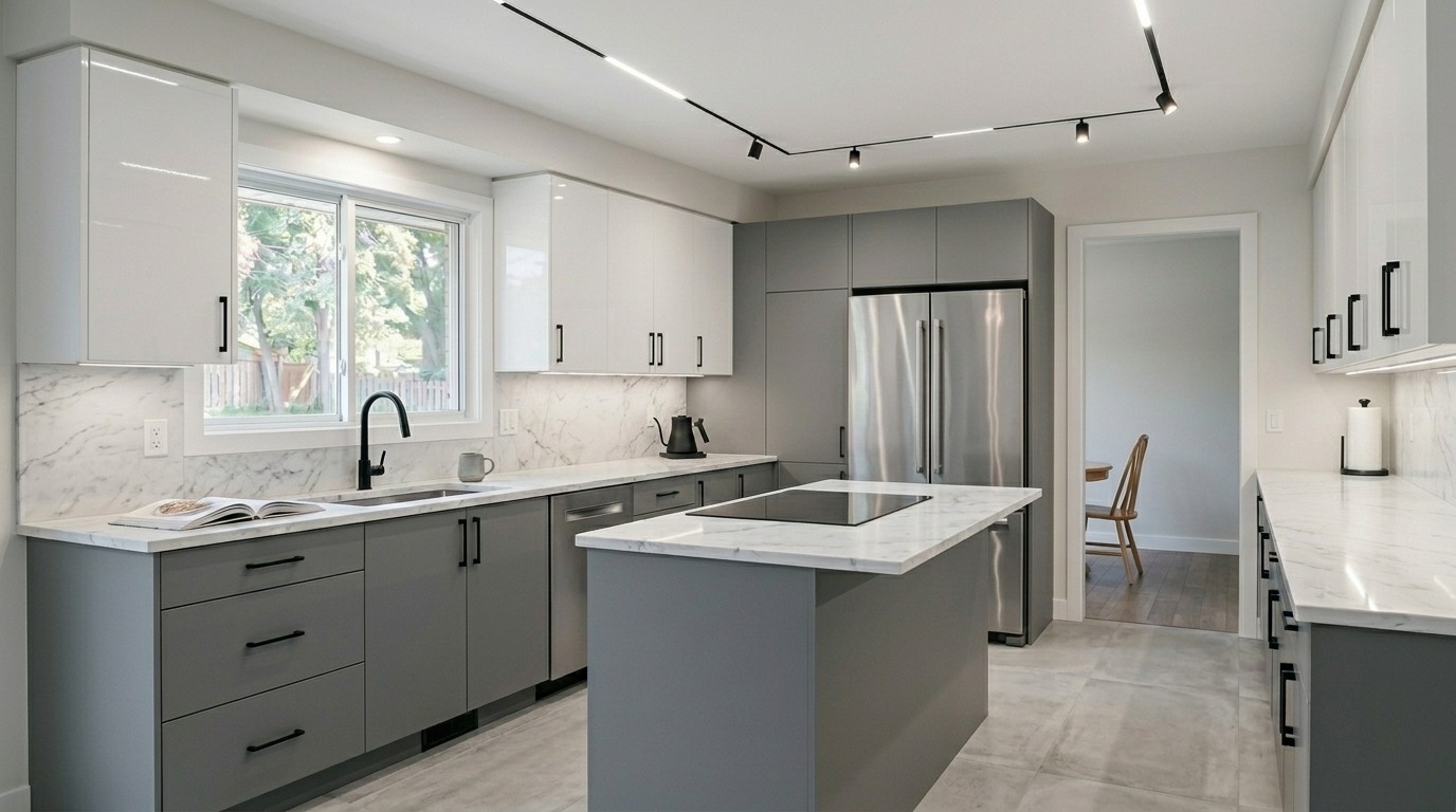 Matthews Open Concept Modern Kitchen - After Completed Kitchen Installation